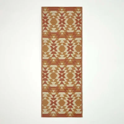 The Range Homescapes Anya Aztec Orange Outdoor Rug - Orange / 200cm