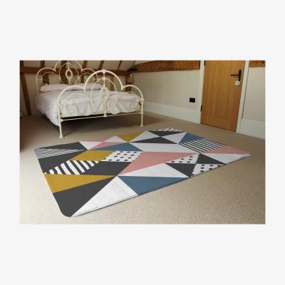 The Range Coloured Geometric Pattern Rug - Pink / 230cm