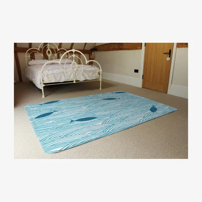 The Range Waves  Fish Rug - Blue / 230cm