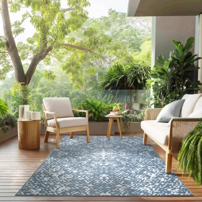 The Range Marrakech Matte Outdoor Rug - Blue