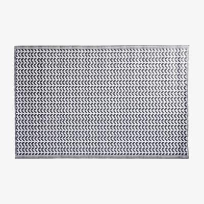 The Range Black and White Large Chevrons Outdoor Camping Rug Mat - Black and White