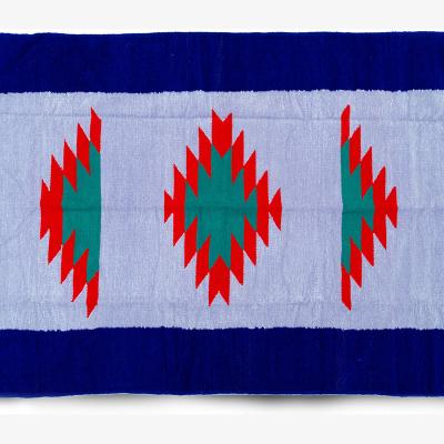 The Range Bordered 4 Colour Rug - Blue