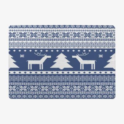 The Range Knitted Ornamental Pattern Style Rug - blue / 230cm
