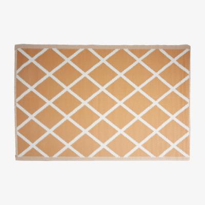 The Range Orange and White Diamond Squares Outdoor Camping Rug Mat - Orange and White
