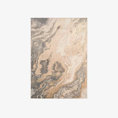 The Range Bronze Metallic Marble Rug - Beige / 280cm