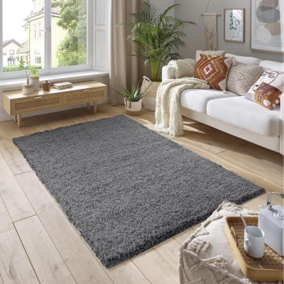 The Range Soft Fluffy 5cm Thick Pile Shaggy Area Rugs for Living Room, Bedroom - Dark Grey