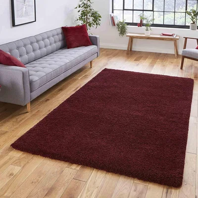 The Range Soft High Density Ruby Red Shaggy Rug - Ruby / 290cm