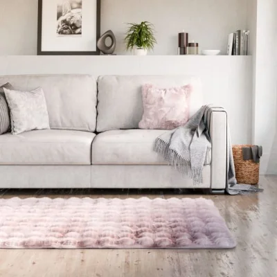 The Range Deluxe Fur Rug - Blush