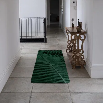 The Range Fern in the forest Plants background Biophilia trend Designer Runner Rug - Green