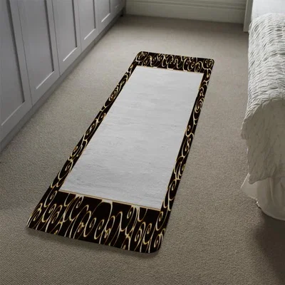 The Range Ancient Egyptian Border Runner Rug - Black