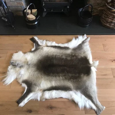 The Range Genuine Reindeer Hide with Natural Dark Shade Markings - Brown