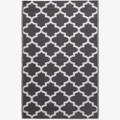 The Range Homescapes Nola Geometric Black and White Outdoor Rug - Black / 240cm