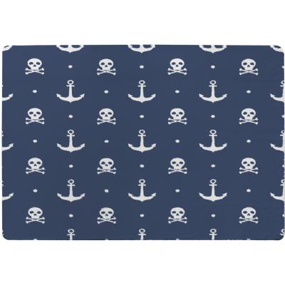 The Range Anchor With Skull  Bones Rug - Blue / 110cm