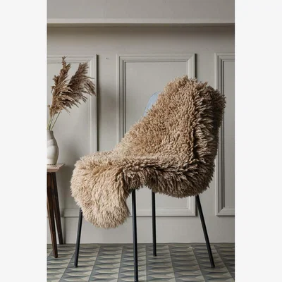Rockett St George Curly Sheepskin Rug In Butterscotch