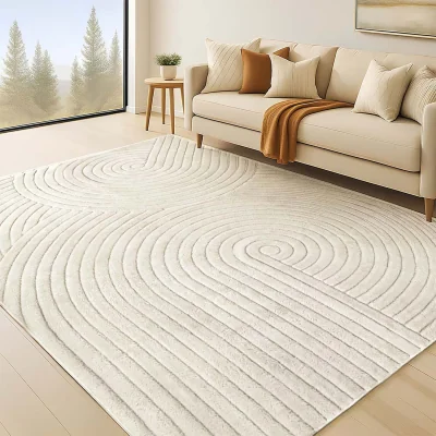 The Range 160x230cm Plush Velvet Area Rug Washable Floor Mat - White