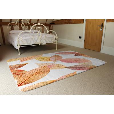 The Range Autumn Toned Skeleton Leaves Rug - Orange / 230cm