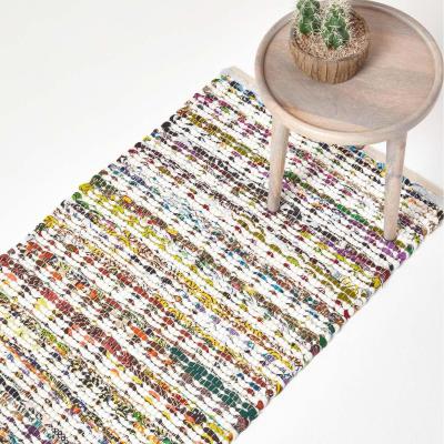 The Range Homescapes Handwoven Multi Coloured Cotton Diamond Chindi Rug - Multi Colour / 200cm