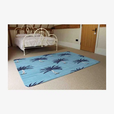 The Range Palm Trees On Blue Rug - Blue / 230cm