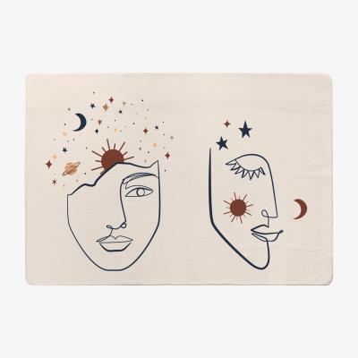 The Range Celestial Elements Like Stars, Moon, Sun And Planets Designer Rug - White / 200cm