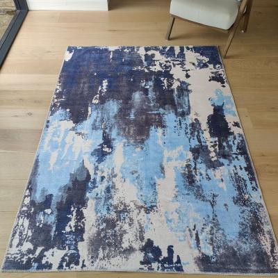 The Range Modern Blue Non Slip Abstract Living Room Rug - Bae - Blue / 200cm