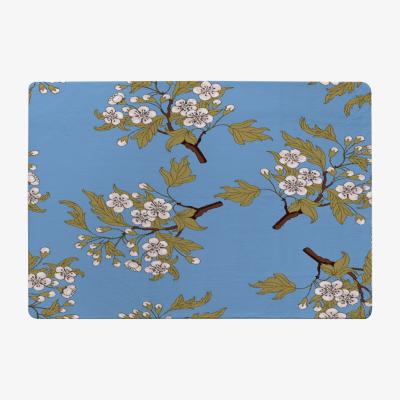 The Range Orchid Branches On Blue Rug - Blue / 110cm