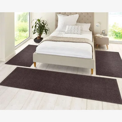 The Range Hanse Home Design Velours 3-Piece Polypropylene Rug Set Dark Grey - Dark Grey