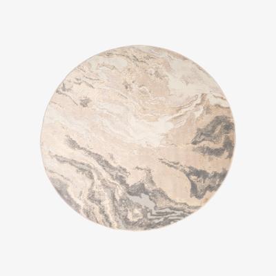 The Range Beige Metallic Circular Rug - Beige