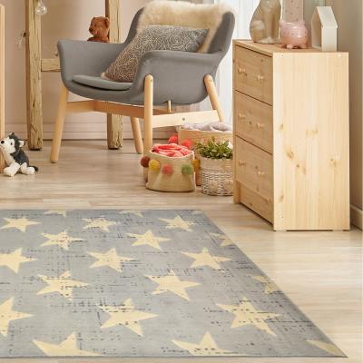 The Range Grey Silver Stars Bedroom Rug - Ballina - Grey