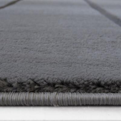 The Range Grey Carved Geometric Area Rug - Mora - Grey