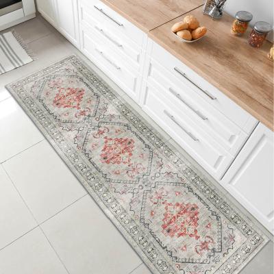 The Range Vernal Elden Red, Taupe and Yellow Machine Washable Rug - Red, Taupe and Yellow / 76 cm x 243 cm