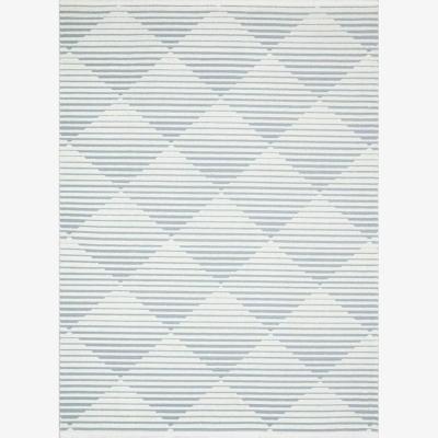 The Range Outdoor Modern Rugs With Flat Pile and Chic Designs Easy to Clean Rugs - Light Blue / 190cm(6ft3in) X 290cm(9ft6in) / Geometric,Striped / 290cm