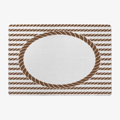 The Range Rope Border Rug - Brown / 230cm