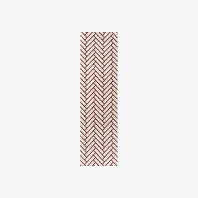 The Range The Rugs Loft Chevron Design Textured Runner in Blue 80X300 cm - Terra