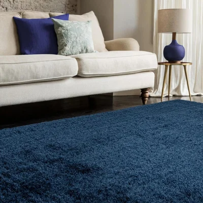 The Range Selby Navy Blue Shaggy Rug - Navy / 170cm