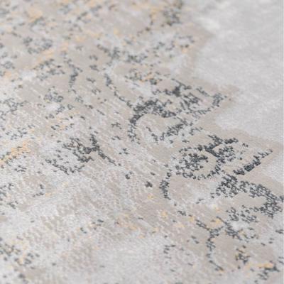 The Range Grey Gold Metallic Traditional Medallion Living Area Rug - Greige / 240 x 70cm