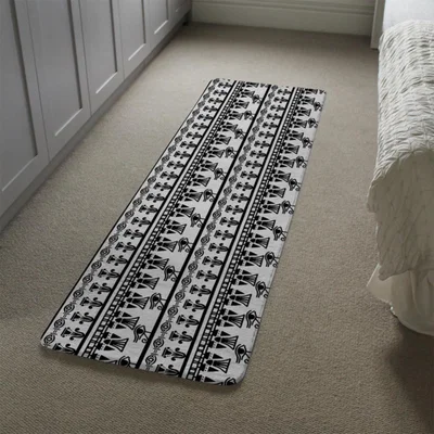 The Range Egyptian Eye Of Horus Heiroglyphs Runner Rug - Black