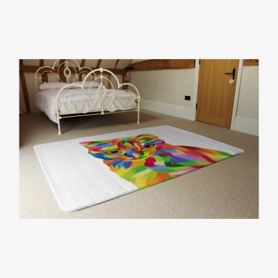 The Range Animal Cat Illustration Pop Art Designer Rug - Green / 230cm