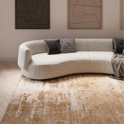 The Range Natural Beige Distressed Abstract Living Area Rug - Beige / 150cm