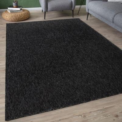 The Range Low Pile Solid Design Rug - Black