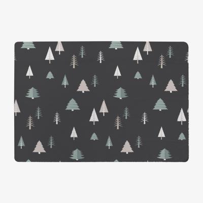 The Range Christmas Winter Forest Style Rug - black / 230cm