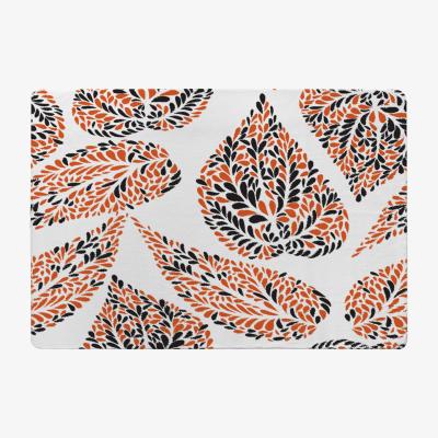 The Range Leaf Droplets Rug - Orange / 110cm