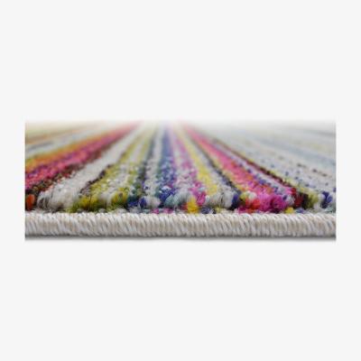 The Range Multicoloured Wool Look Striped Rug - Perth - Pink