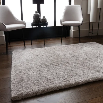 The Range Opulence Silver Luxury Soft Shaggy Rug - Silver / 230cm