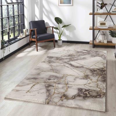 The Range Stunning Beige Marble Effect Living Room Rug - Beige / 160cm