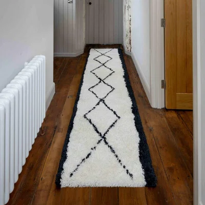 The Range Ivory and Charcoal Scandi Shaggy Rug - Nova - Ivory / 240cm