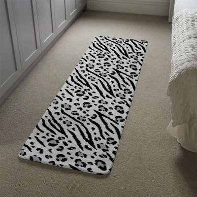 The Range Zebra  Leopard Print Runner Rug - Black