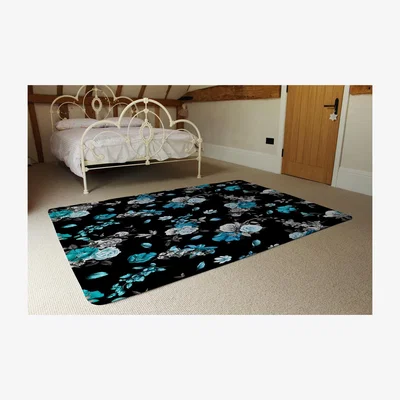 The Range Blue Roses Rug - Blue / 230cm