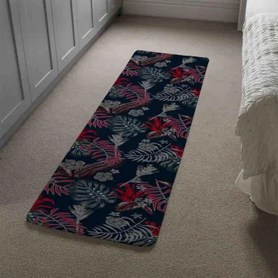 The Range Leaves Of Tropical Plants Runner Rug - Red