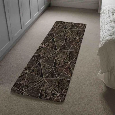 The Range Geometric Triangles With Patterns Runner Rug - Brown