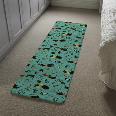 The Range Hand Painting Abstract Ancient Egypt Horus Eye Signs Runner Rug - Green